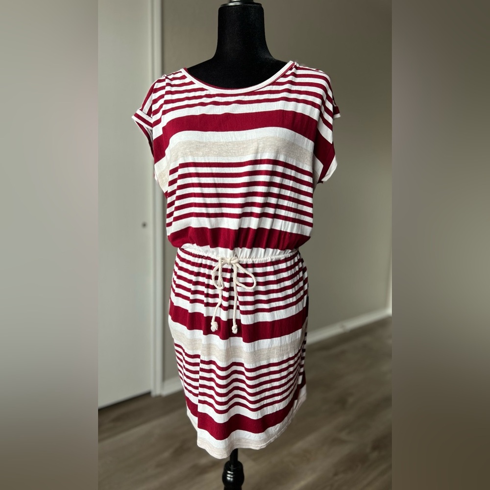 Striped Red and White Mini Dress